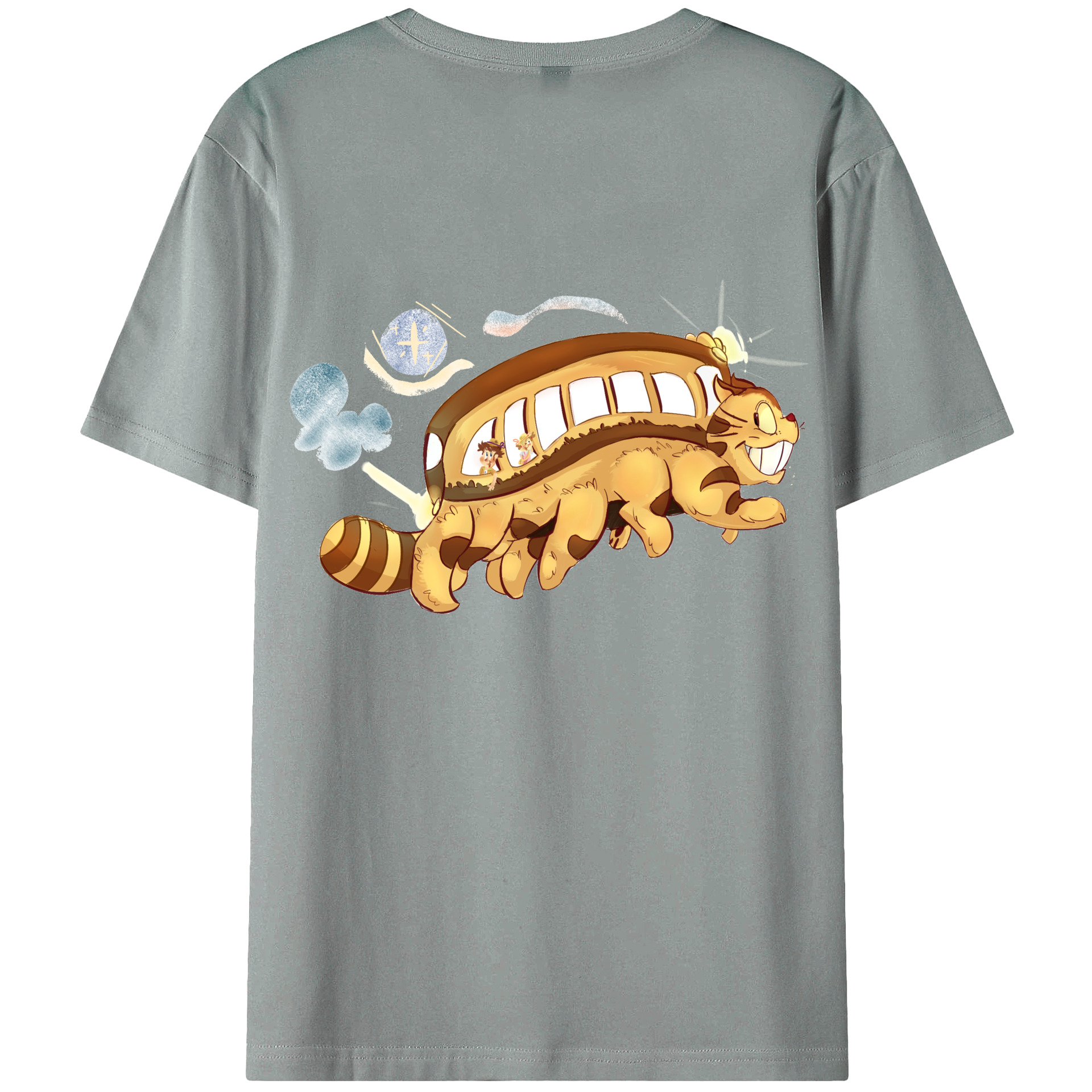 （画像用） となりのトトロ 草壁メイ 草壁サツキ My Neighbor Totoro Satsuki Kusakabe Mei Kusakabe 綿100％ メンズ半袖Tシャツ（バックプリント） 通気性